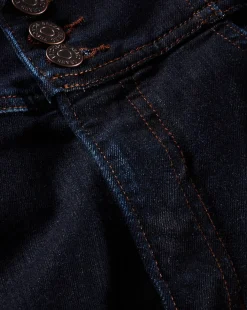 Carson Corset Waist Kick-Flare Jean in Indigo Rinse><noscript><img width=