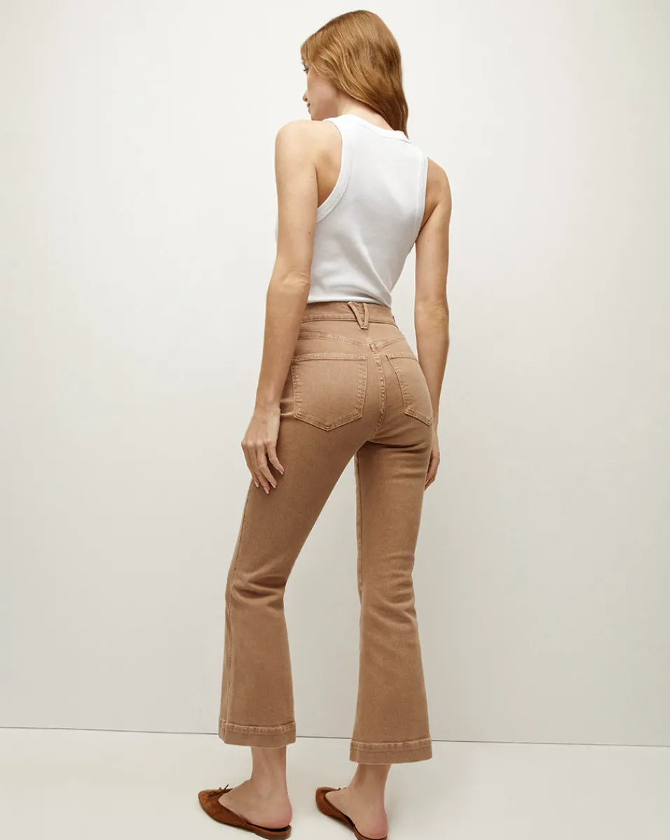 Carson Kick-Flare Jean in Tan Sierra>Veronica Beard Outlet