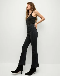 Carson Kick-Flare Jean in Washed Black Denim><noscript><img width=