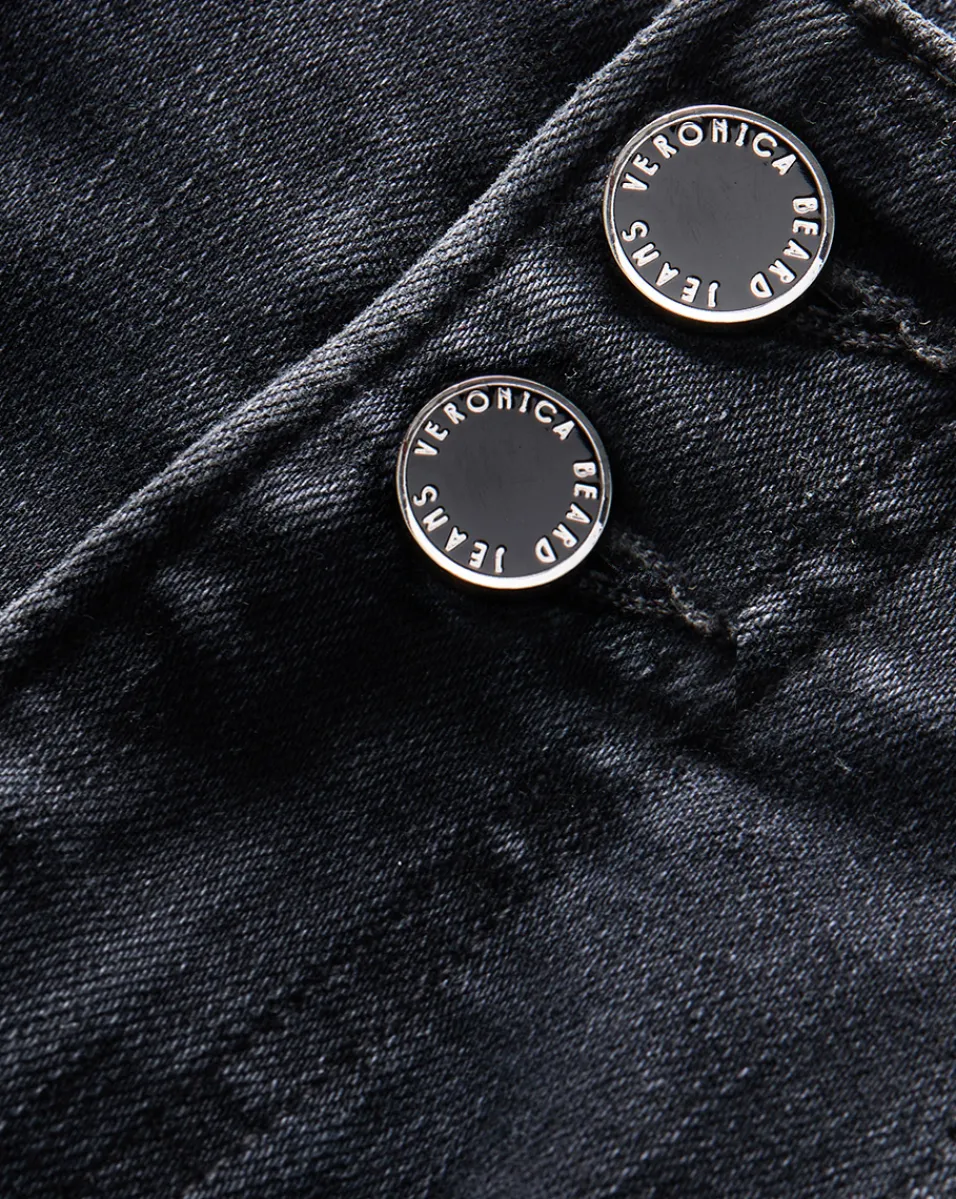 Carson Kick-Flare Jean in Washed Black Denim>Veronica Beard Discount
