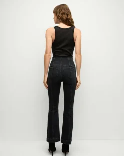 Carson Kick-Flare Jean in Washed Black Denim><noscript><img width=