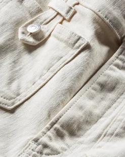 Carson Patch Pocket Kick-Flare Jean in Ecru><noscript><img width=