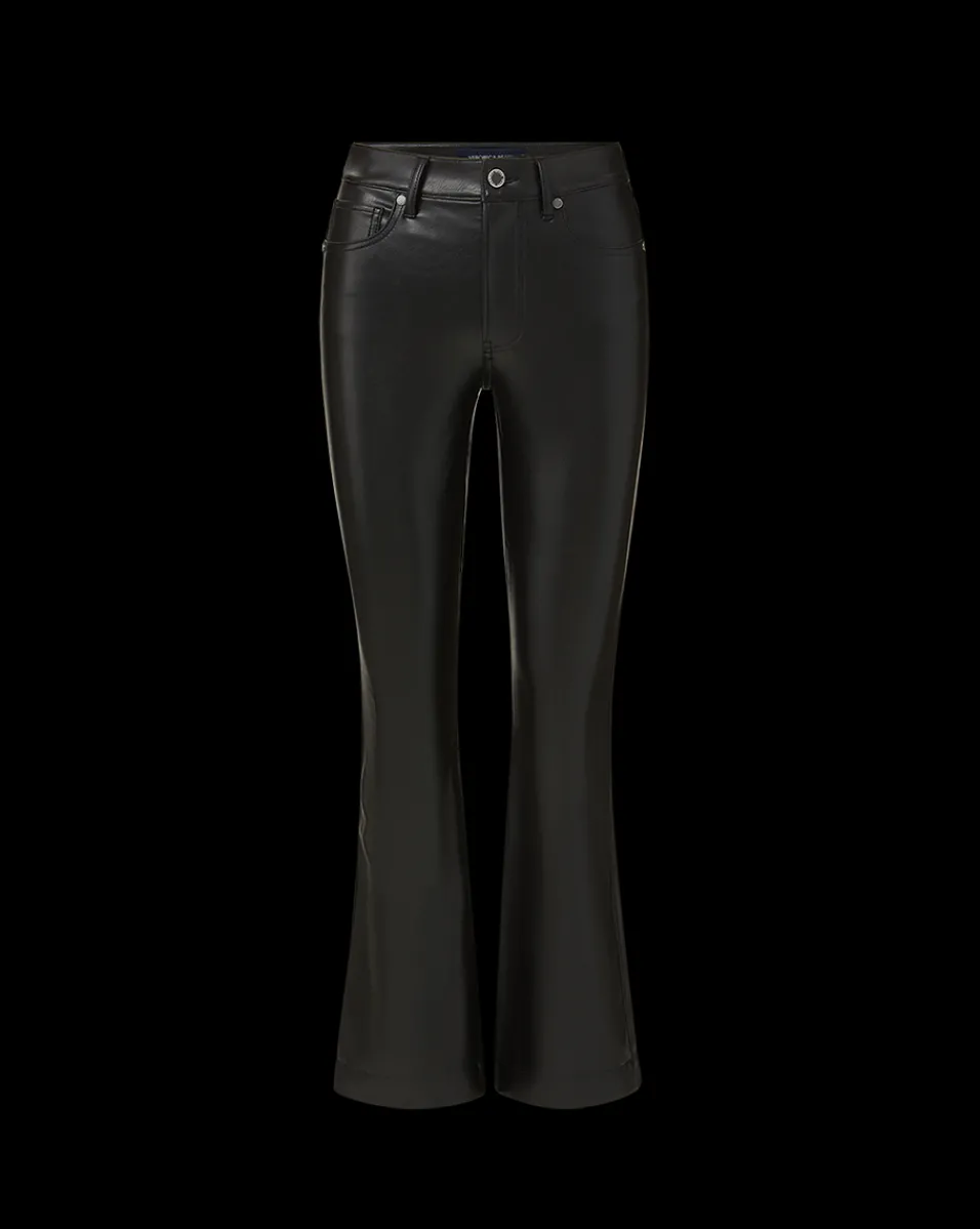 Carson Vegan Leather Kick-Flare Pant in>Veronica Beard Hot