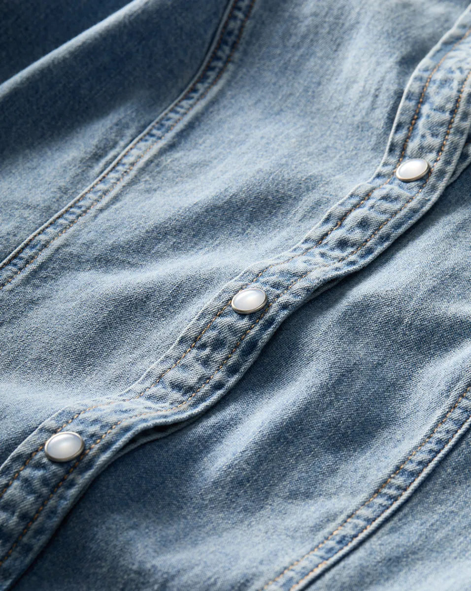 Catherine Denim Dress in Pebble Stone>Veronica Beard Hot