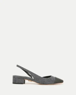 Cecile Cap-Toe Denim Slingback>Veronica Beard Sale