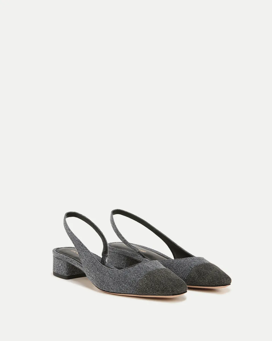 Cecile Cap-Toe Denim Slingback>Veronica Beard Sale