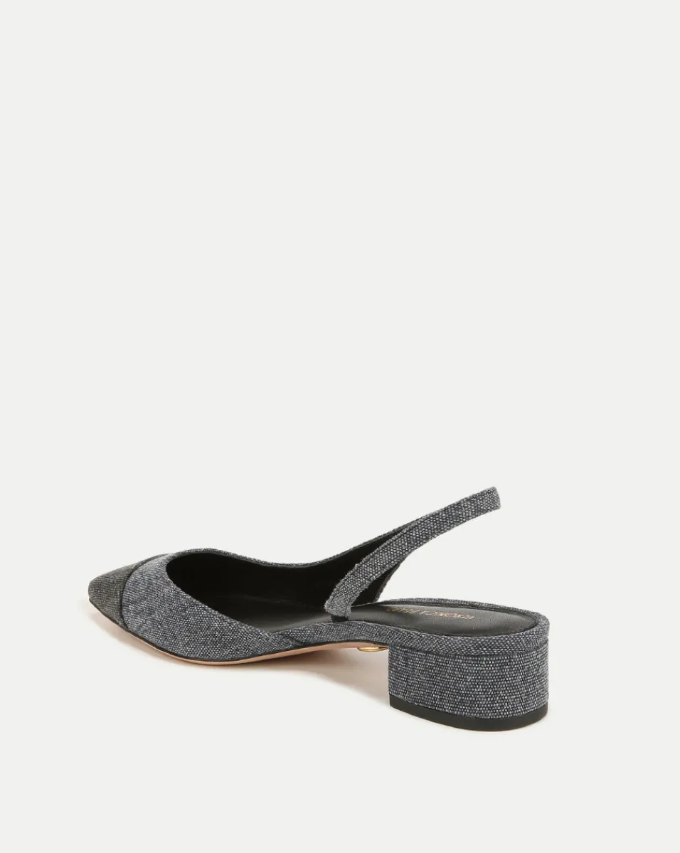 Cecile Cap-Toe Denim Slingback>Veronica Beard Sale