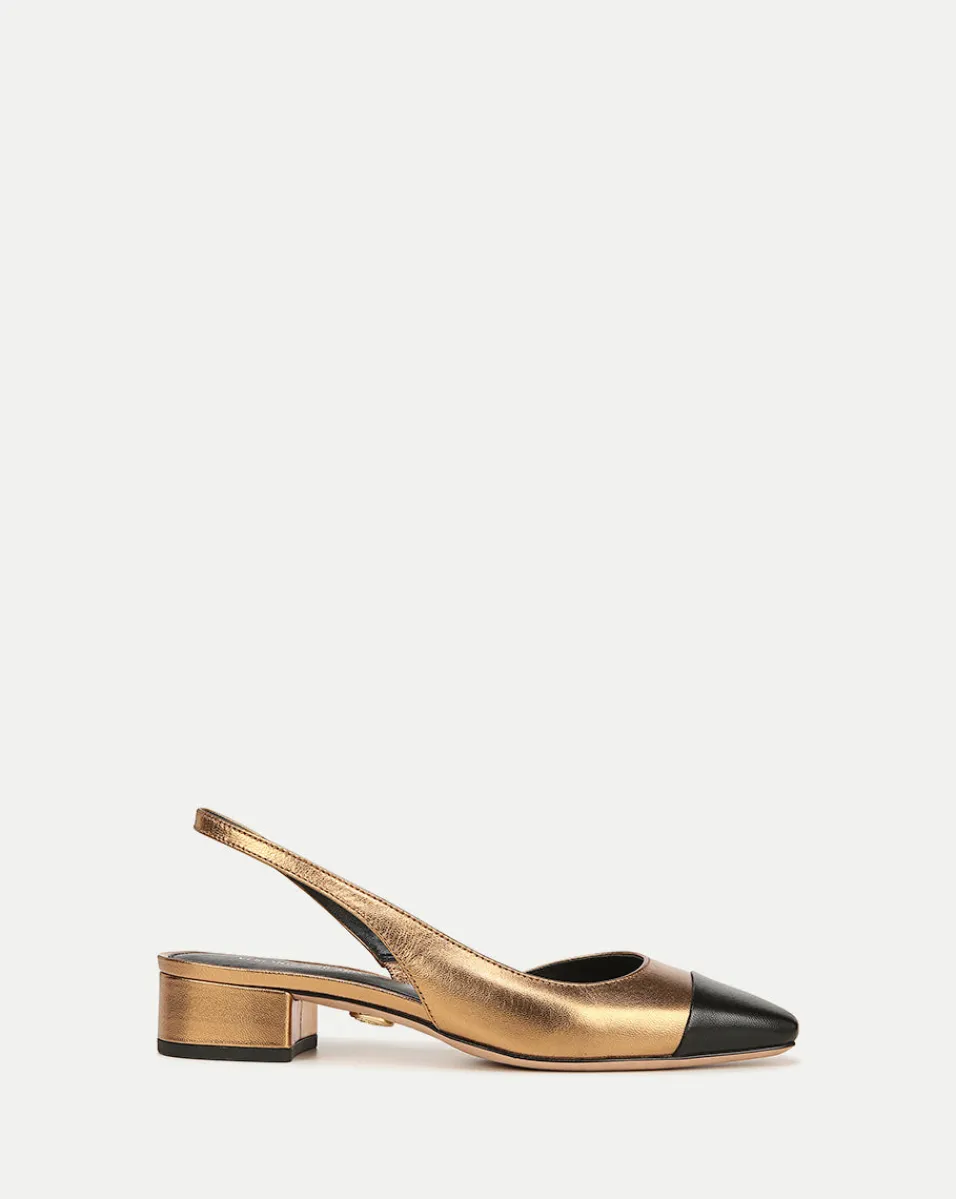 Cecile Cap-Toe Leather Slingback>Veronica Beard Best