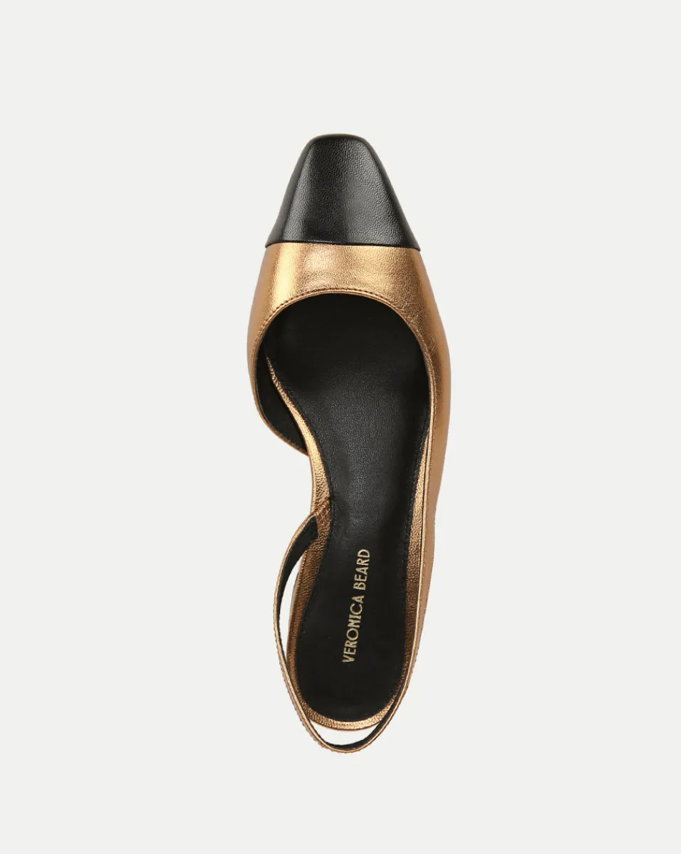 Cecile Cap-Toe Leather Slingback>Veronica Beard Best