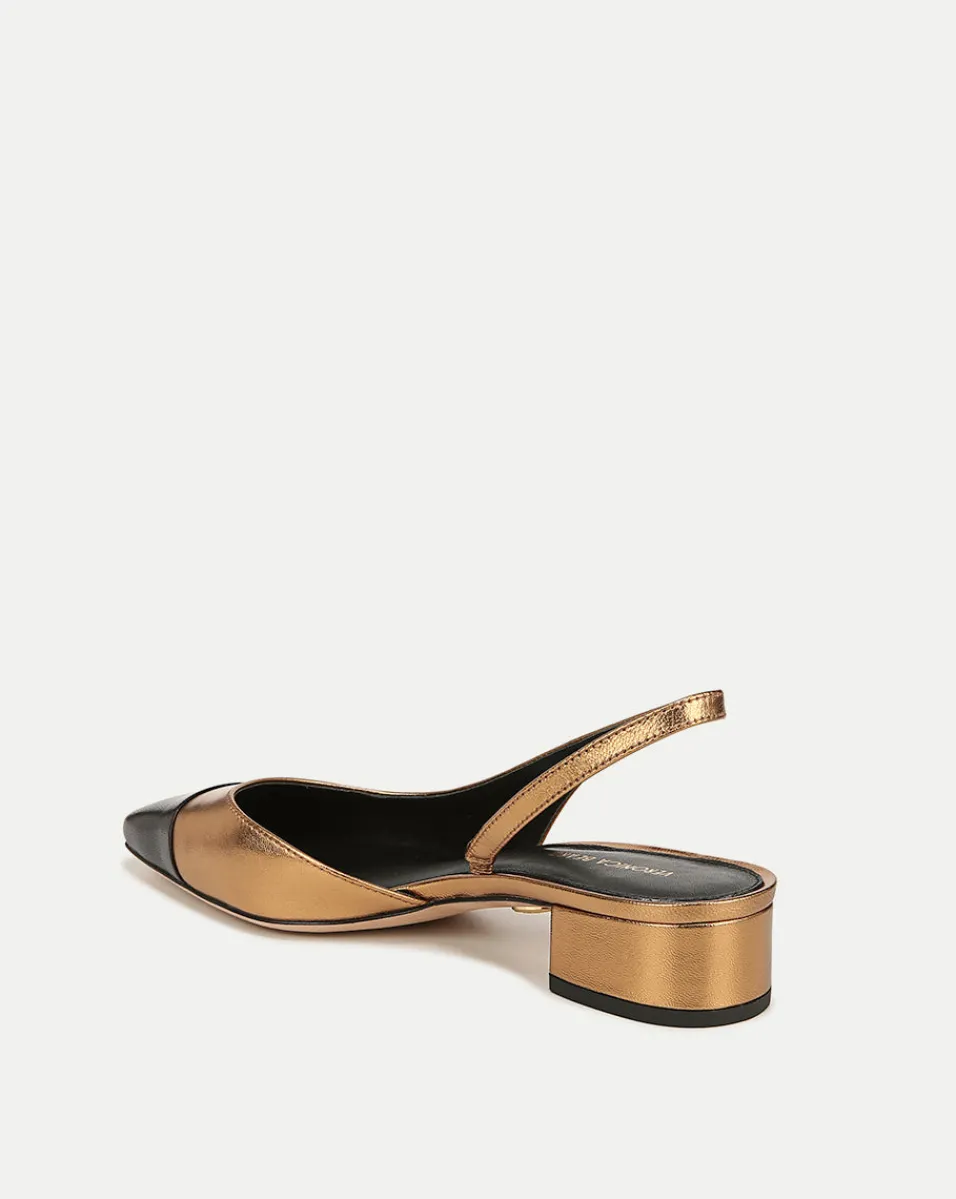 Cecile Cap-Toe Leather Slingback>Veronica Beard Best