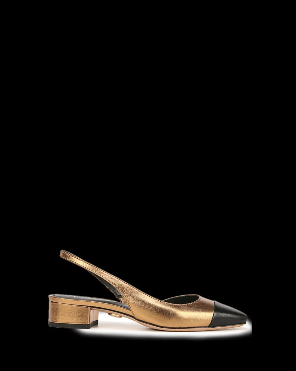 Cecile Cap-Toe Leather Slingback>Veronica Beard Best