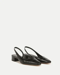 Cecile Cap-Toe Leather Slingback in>Veronica Beard Clearance