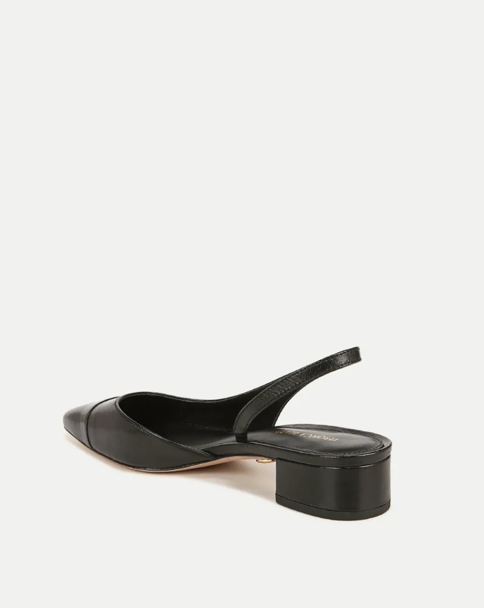 Cecile Cap-Toe Leather Slingback in>Veronica Beard Clearance