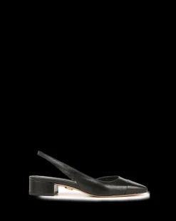 Cecile Cap-Toe Leather Slingback in><noscript><img width=