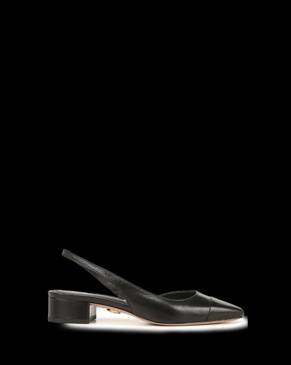 Cecile Cap-Toe Leather Slingback in>Veronica Beard Clearance