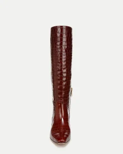 Cecile Croc-Embossed Tall Boot Wide-Calf><noscript><img width=