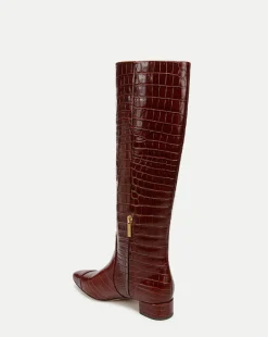 Cecile Croc-Embossed Tall Boot Wide-Calf><noscript><img width=