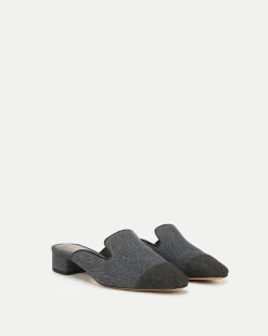 Cecile Denim Cap-Toe Mules>Veronica Beard Outlet