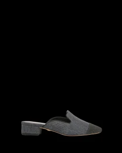 Cecile Denim Cap-Toe Mules><noscript><img width=