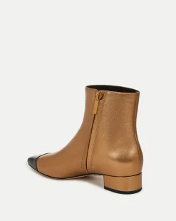 Cecile Leather Cap-Toe Bootie in><noscript><img width=