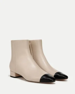 Cecile Leather Cap-Toe Bootie in>Veronica Beard Online