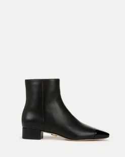 Cecile Leather Cap-Toe Bootie in>Veronica Beard Best