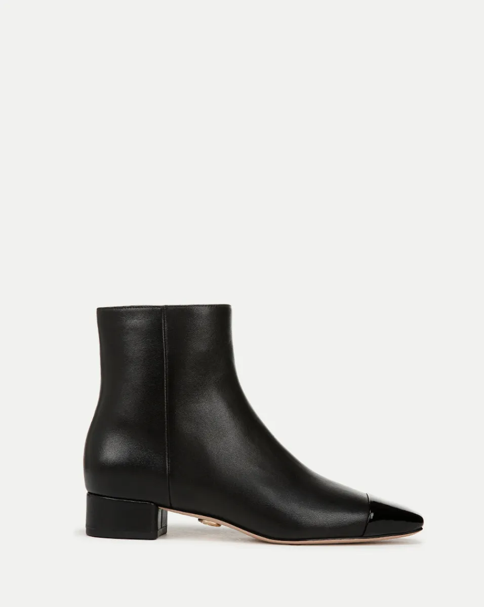 Cecile Leather Cap-Toe Bootie in>Veronica Beard Best