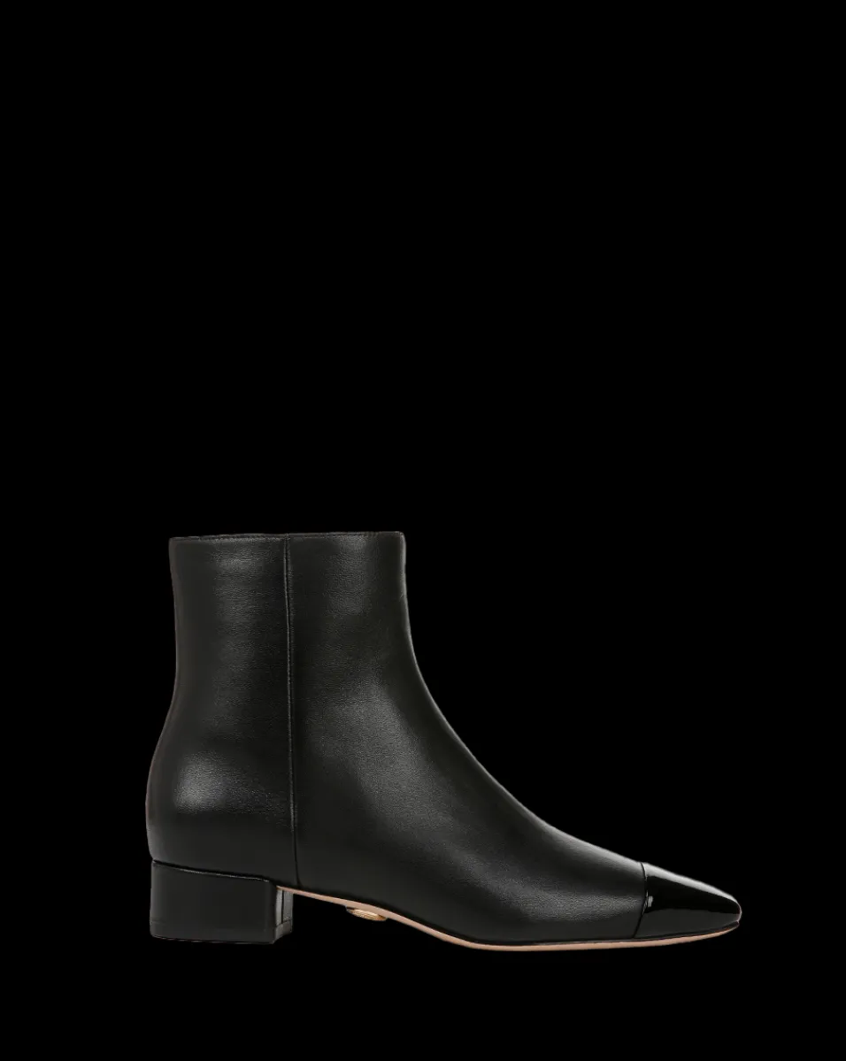 Cecile Leather Cap-Toe Bootie in>Veronica Beard Best
