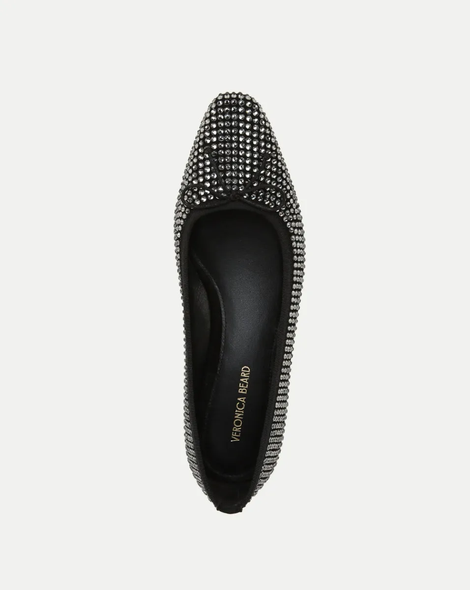 Cecile Rhinestone Ballet Pump in Black Rhinestone>Veronica Beard Sale