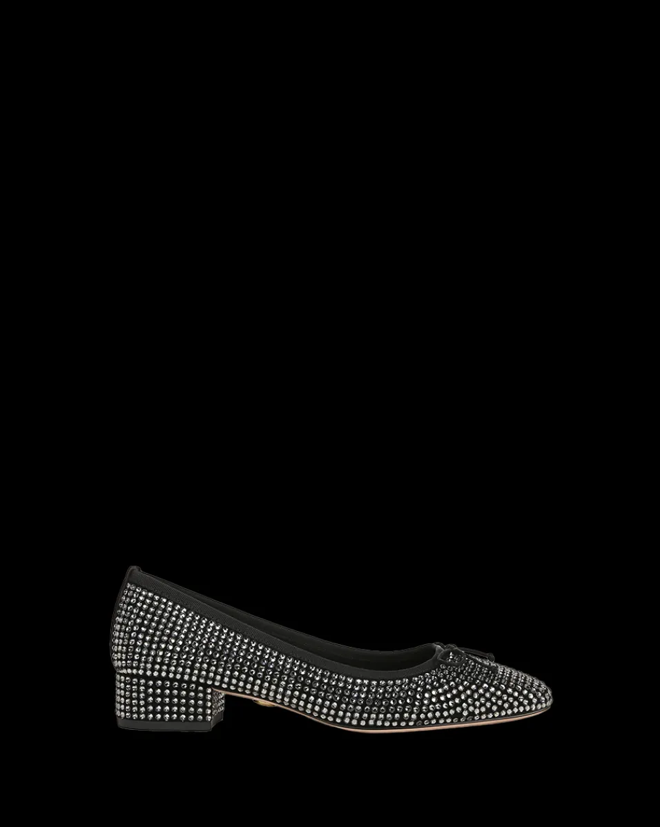 Cecile Rhinestone Ballet Pump in Black Rhinestone>Veronica Beard Sale