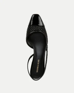 Cecile Rhinestone Mesh Cap-Toe Slingback in Black Rhinestone><noscript><img width=
