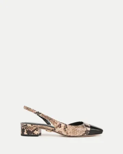 Cecile Snakeskin-Embossed Slingback in>Veronica Beard Discount