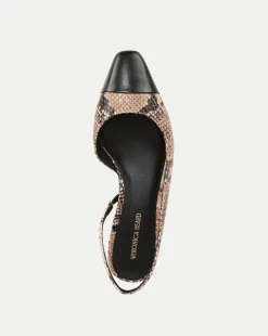 Cecile Snakeskin-Embossed Slingback in><noscript><img width=