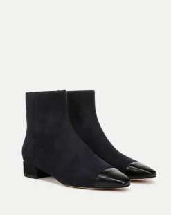 Cecile Suede Cap-Toe Bootie in>Veronica Beard Discount