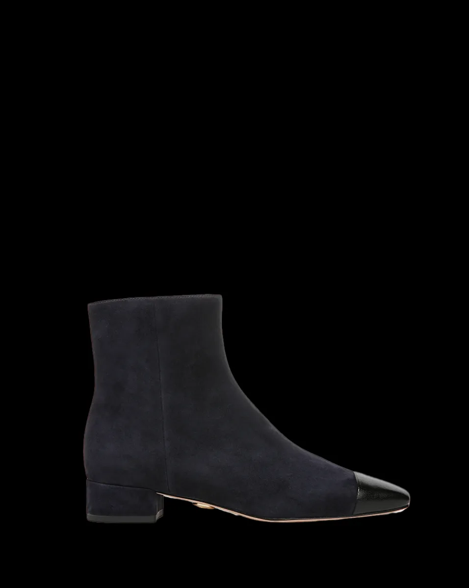 Cecile Suede Cap-Toe Bootie in>Veronica Beard Discount