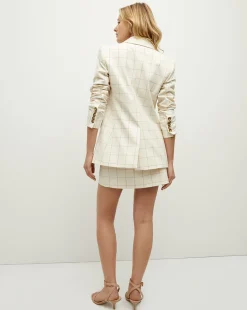 Charleston Plaid Dickey Jacket in Ecru/Deep Ochre><noscript><img width=