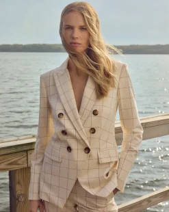 Charleston Plaid Dickey Jacket in Ecru/Deep Ochre><noscript><img width=