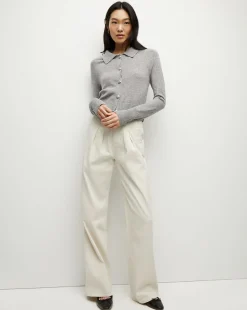 Cheshire Cashmere Cardigan in Heather Grey><noscript><img width=