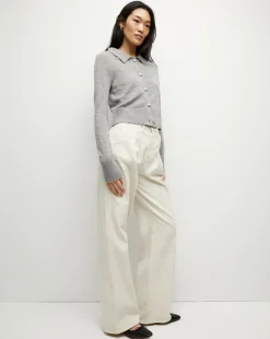 Cheshire Cashmere Cardigan in Heather Grey><noscript><img width=