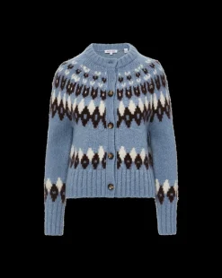 Christina Fairisle Cardigan in Smoke Blue Multi><noscript><img width=