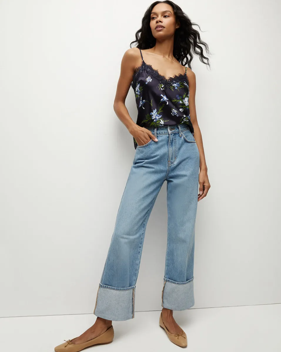 Ciarlo Stretch-Silk Top in Navy Multi>Veronica Beard New