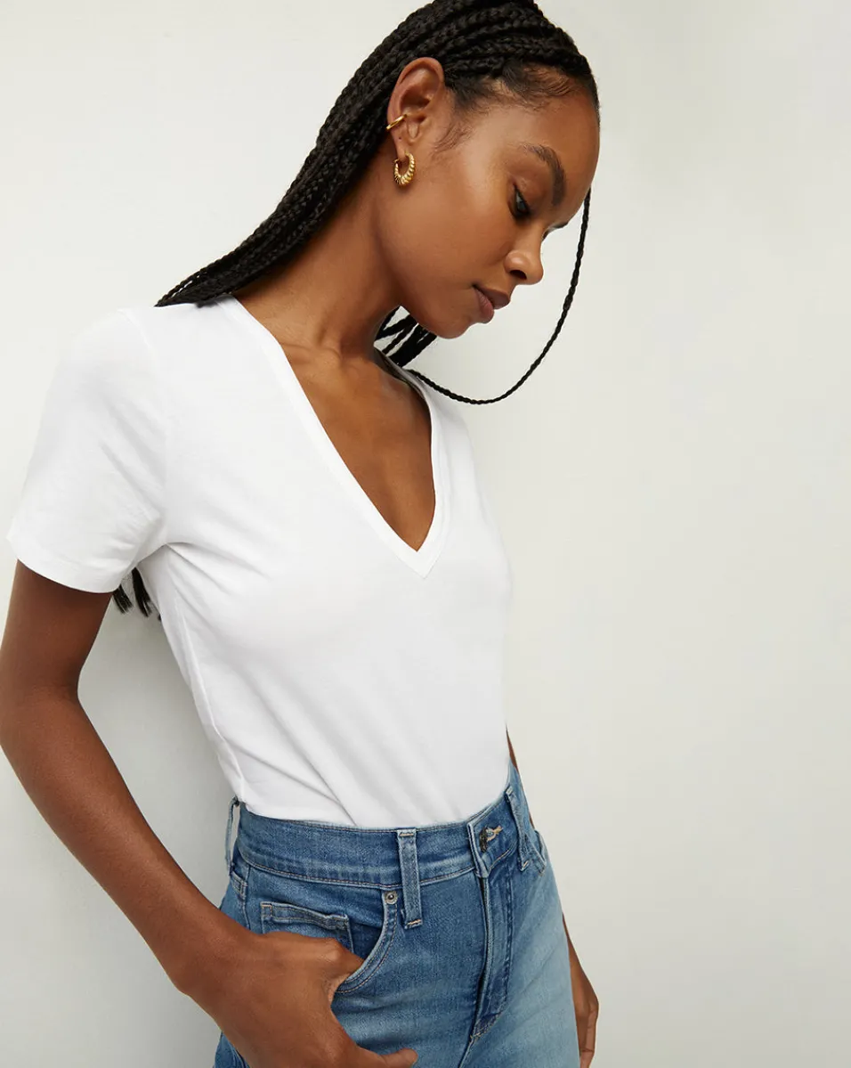 Cindy V-Neck Tee>Veronica Beard Online