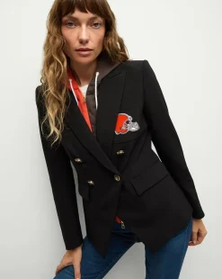 Cleveland Browns Dickey Jacket in Black/Gold>Veronica Beard Hot