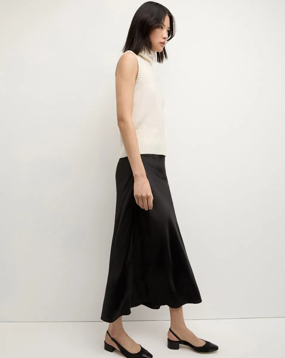 Clover Stretch Silk Midi Skirt in>Veronica Beard New
