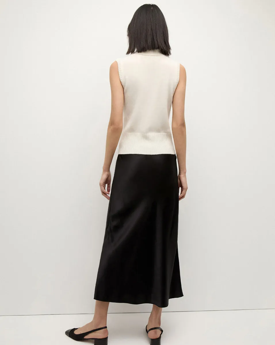Clover Stretch Silk Midi Skirt in>Veronica Beard New