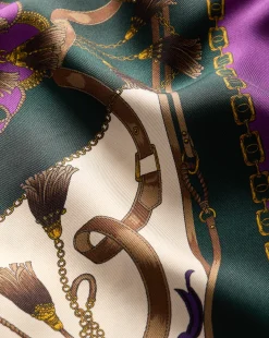 Clover Stretch-Silk Skirt in Pine Multi><noscript><img width=