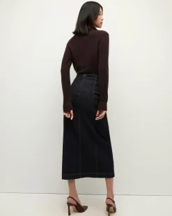 Coleta V-Neck Cashmere Sweater in Dark Chocolate><noscript><img width=