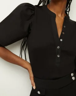 Coralee Puff-Sleeve Tee>Veronica Beard New