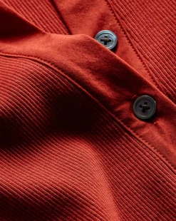 Coralee Puff-Sleeve Top in Brick Red><noscript><img width=