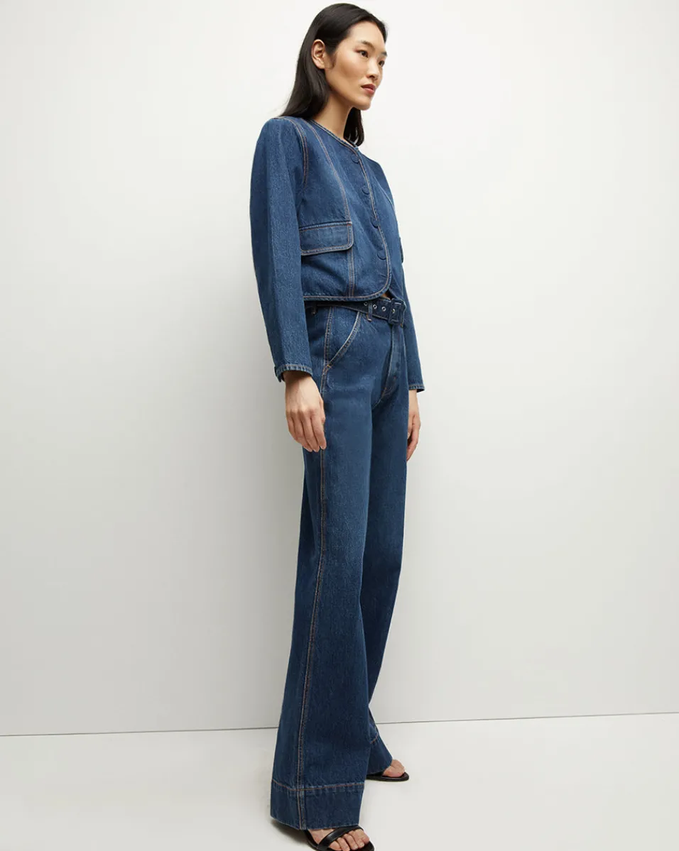 Cordell Denim Jacket in Dusted Oxford>Veronica Beard Discount